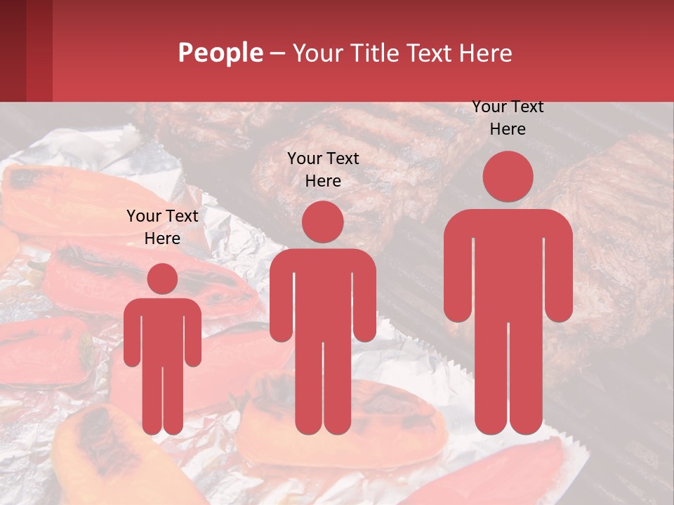 Two Steaks And Peppers Are On A Grill PowerPoint Template