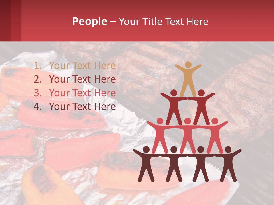 Two Steaks And Peppers Are On A Grill PowerPoint Template