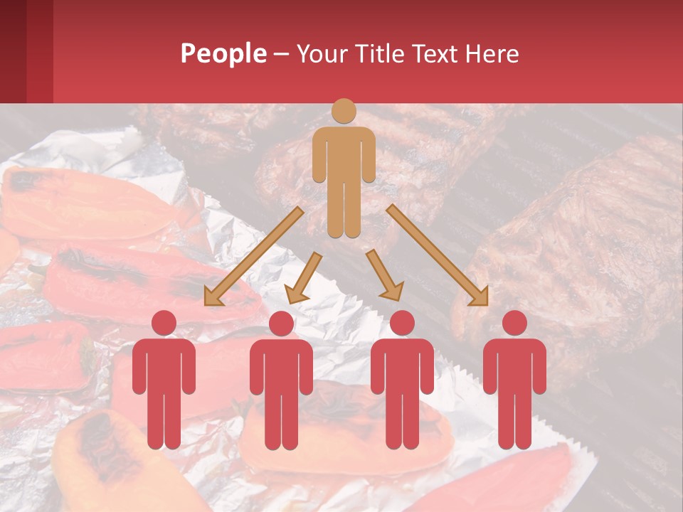 Two Steaks And Peppers Are On A Grill PowerPoint Template