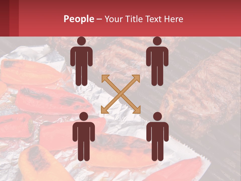 Two Steaks And Peppers Are On A Grill PowerPoint Template