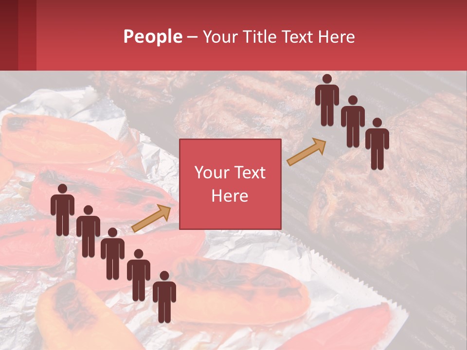 Two Steaks And Peppers Are On A Grill PowerPoint Template