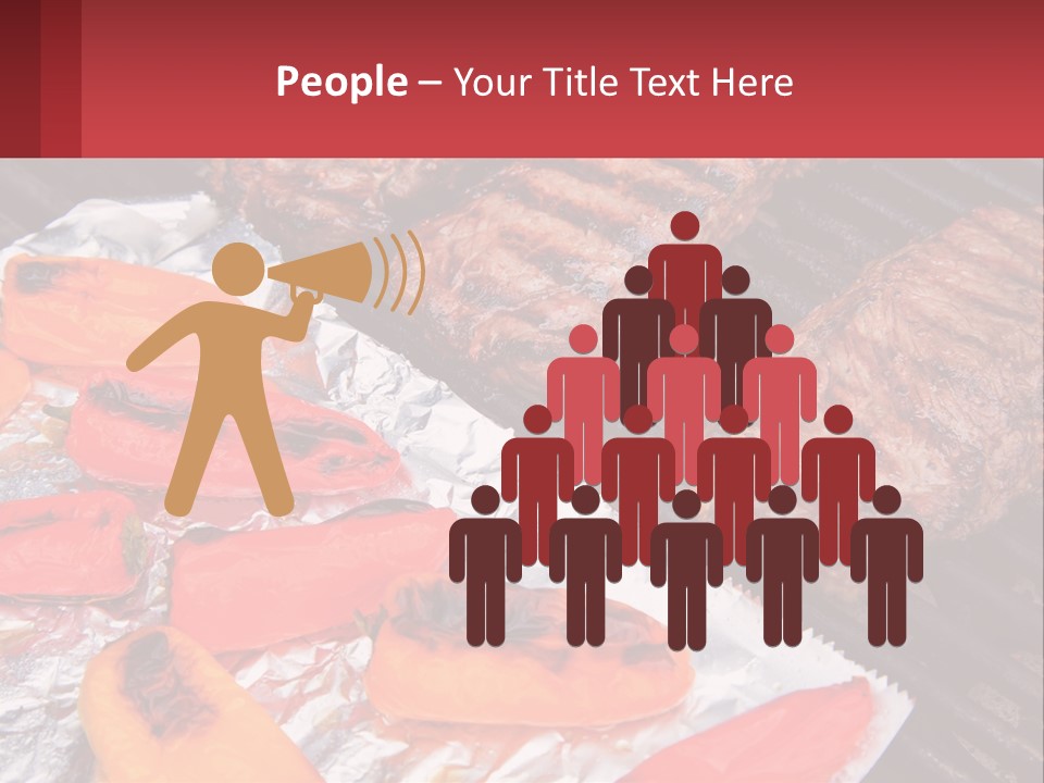 Two Steaks And Peppers Are On A Grill PowerPoint Template