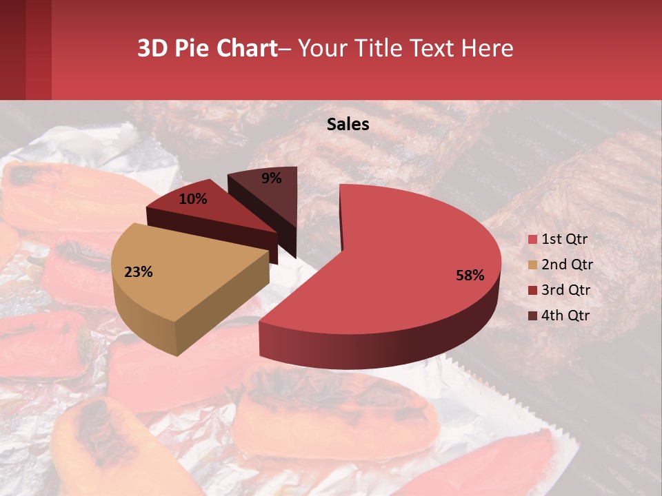 Two Steaks And Peppers Are On A Grill PowerPoint Template