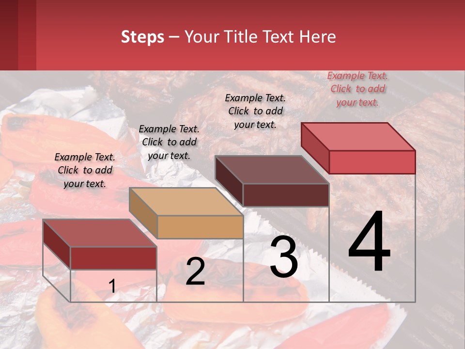 Two Steaks And Peppers Are On A Grill PowerPoint Template