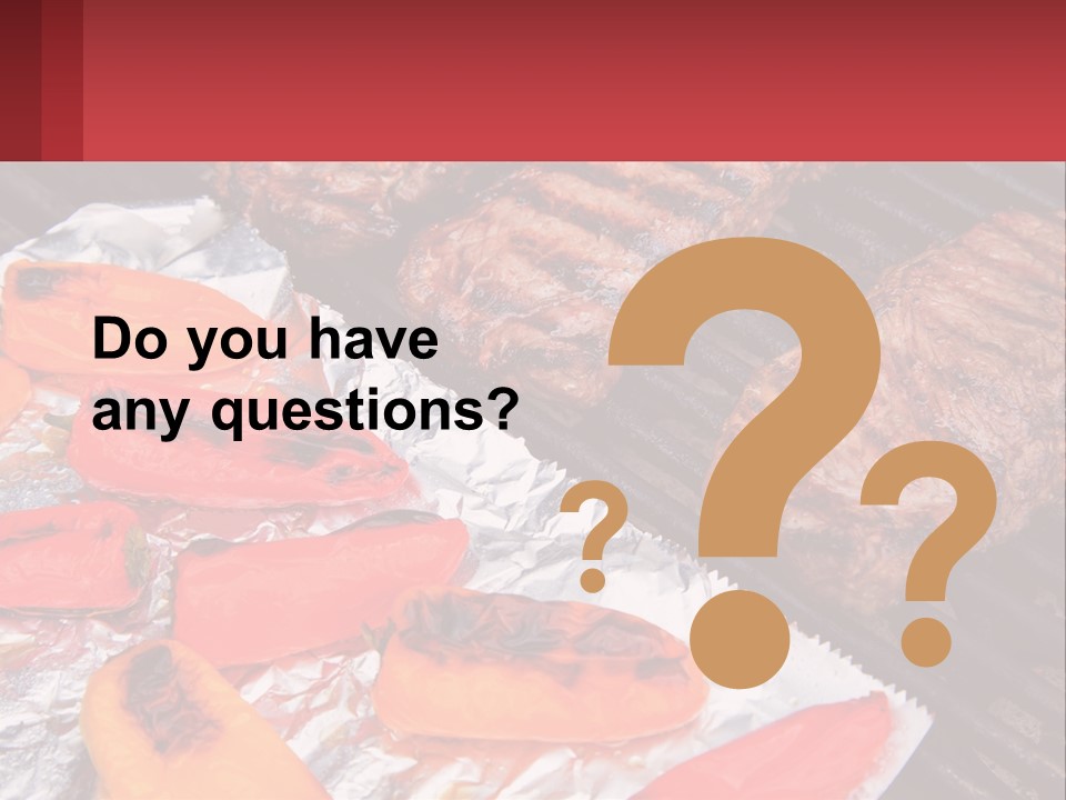 Two Steaks And Peppers Are On A Grill PowerPoint Template