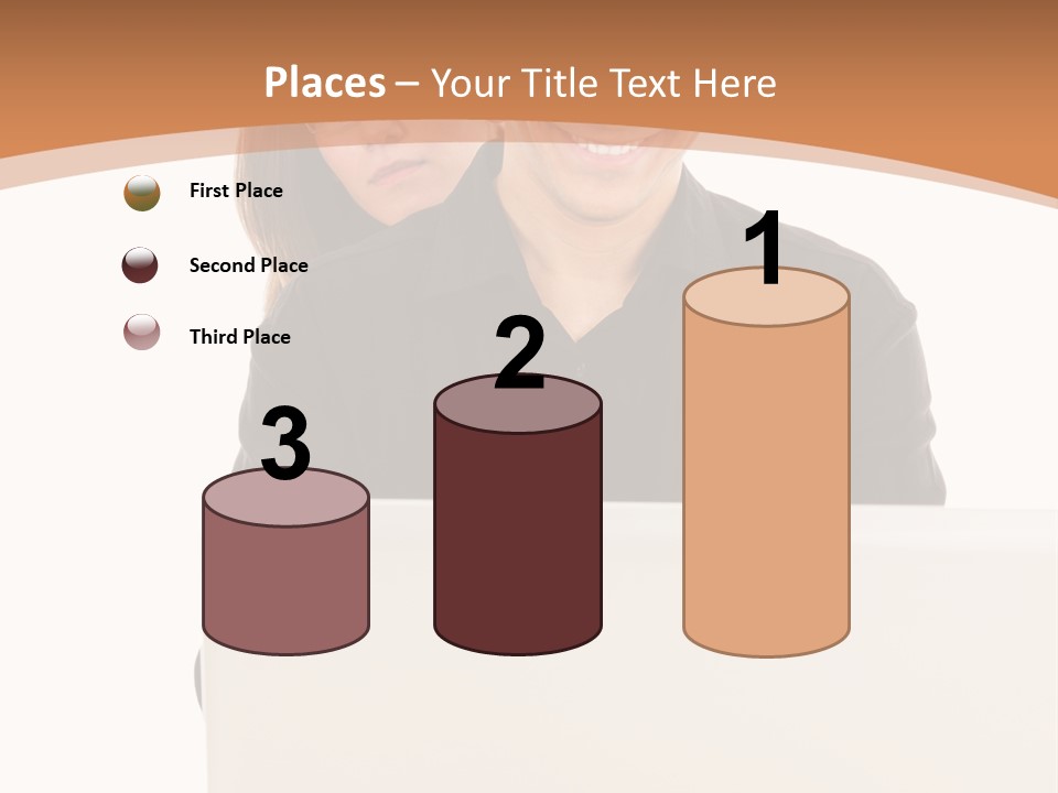 A Man And Woman Looking At A Laptop Computer PowerPoint Template