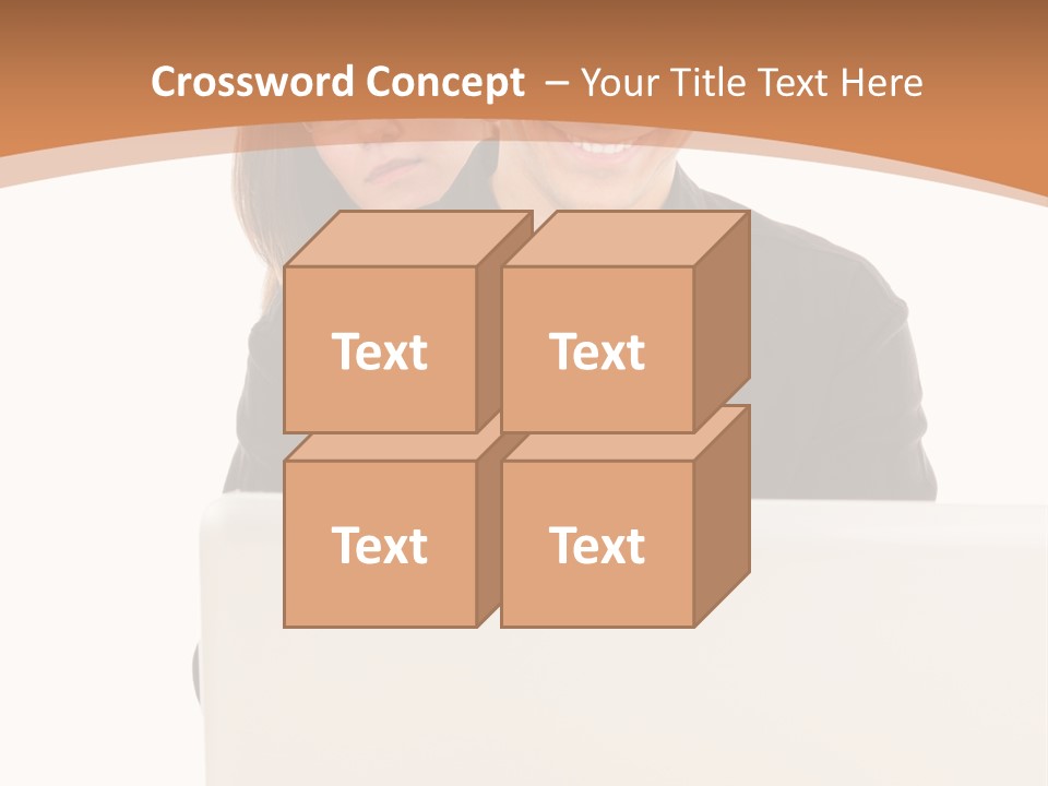 A Man And Woman Looking At A Laptop Computer PowerPoint Template