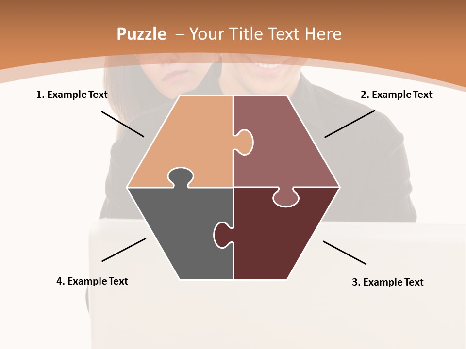 A Man And Woman Looking At A Laptop Computer PowerPoint Template