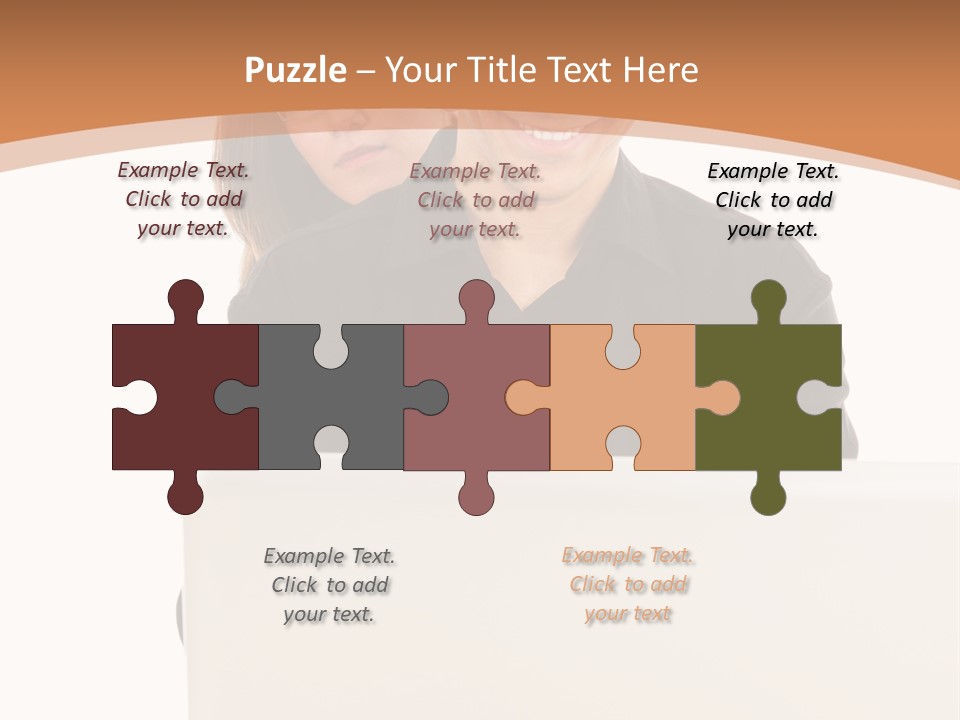 A Man And Woman Looking At A Laptop Computer PowerPoint Template