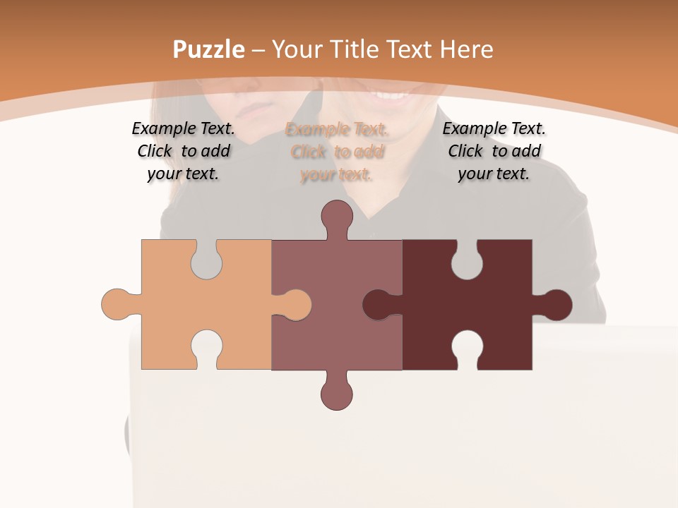 A Man And Woman Looking At A Laptop Computer PowerPoint Template