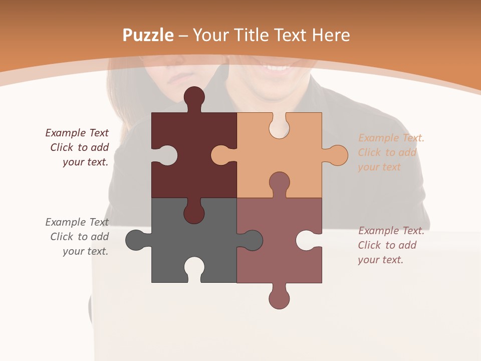 A Man And Woman Looking At A Laptop Computer PowerPoint Template