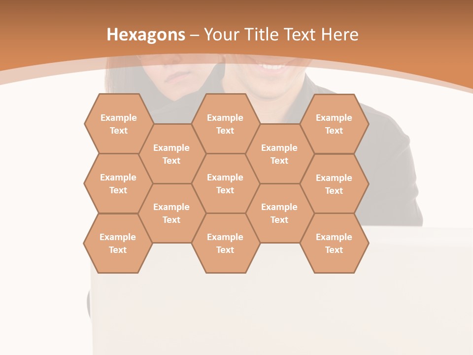 A Man And Woman Looking At A Laptop Computer PowerPoint Template