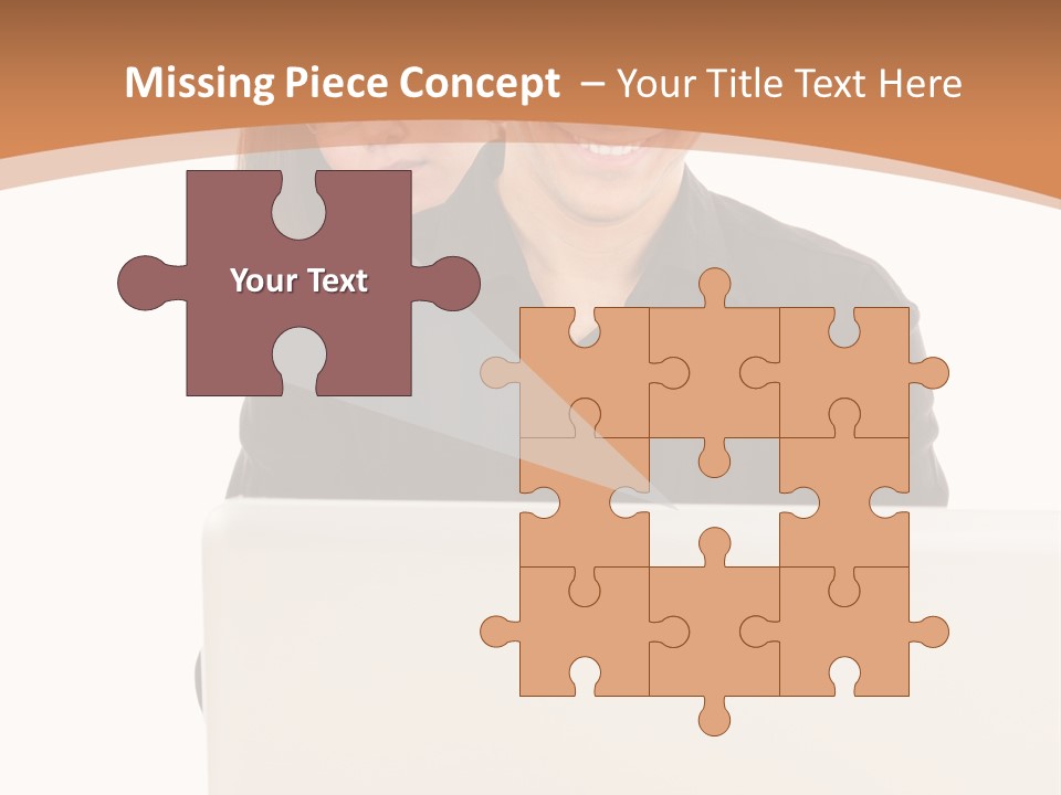 A Man And Woman Looking At A Laptop Computer PowerPoint Template