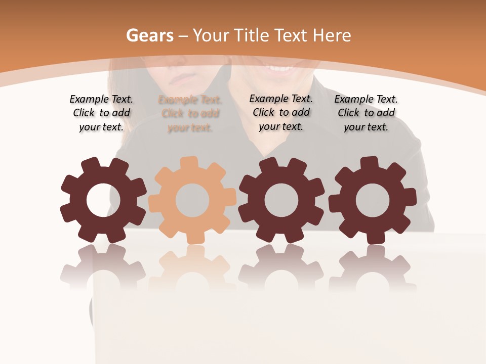 A Man And Woman Looking At A Laptop Computer PowerPoint Template