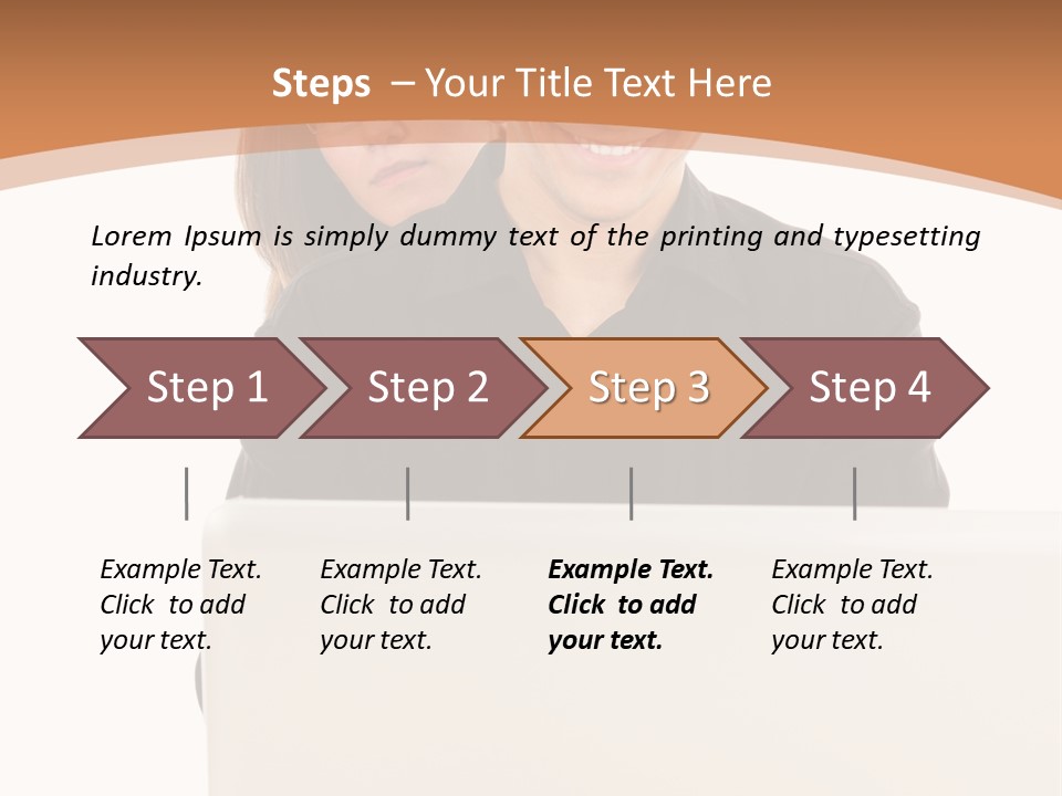 A Man And Woman Looking At A Laptop Computer PowerPoint Template