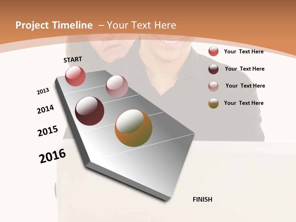 A Man And Woman Looking At A Laptop Computer PowerPoint Template