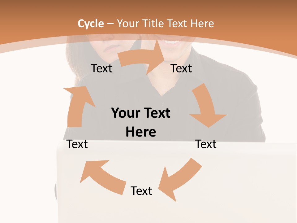 A Man And Woman Looking At A Laptop Computer PowerPoint Template