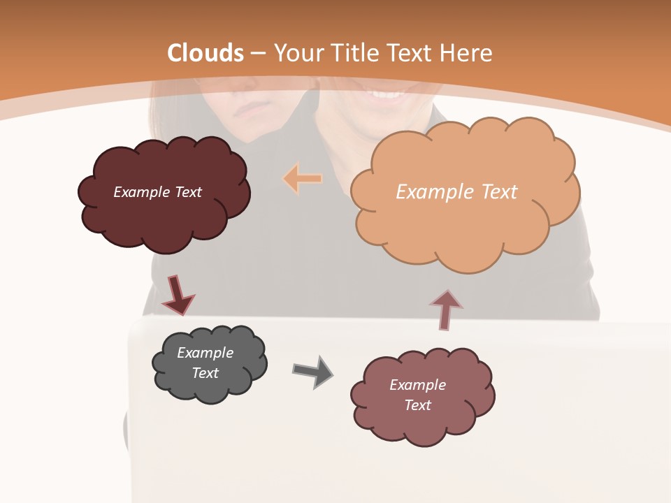 A Man And Woman Looking At A Laptop Computer PowerPoint Template