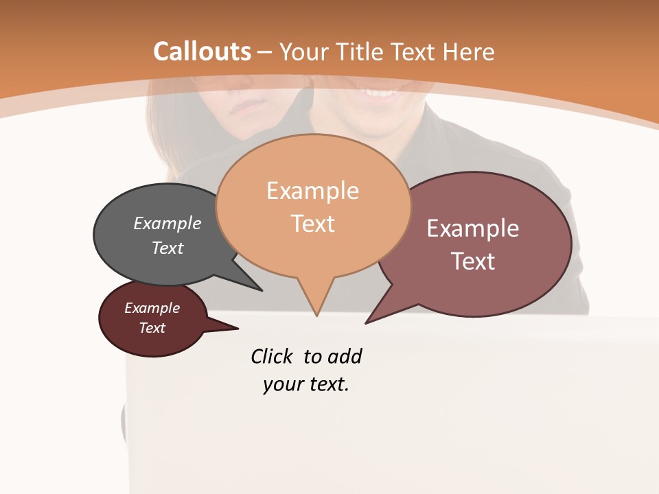 A Man And Woman Looking At A Laptop Computer PowerPoint Template