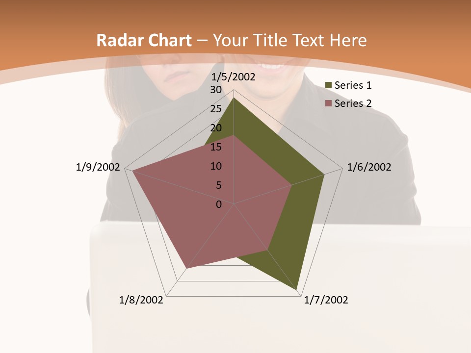 A Man And Woman Looking At A Laptop Computer PowerPoint Template