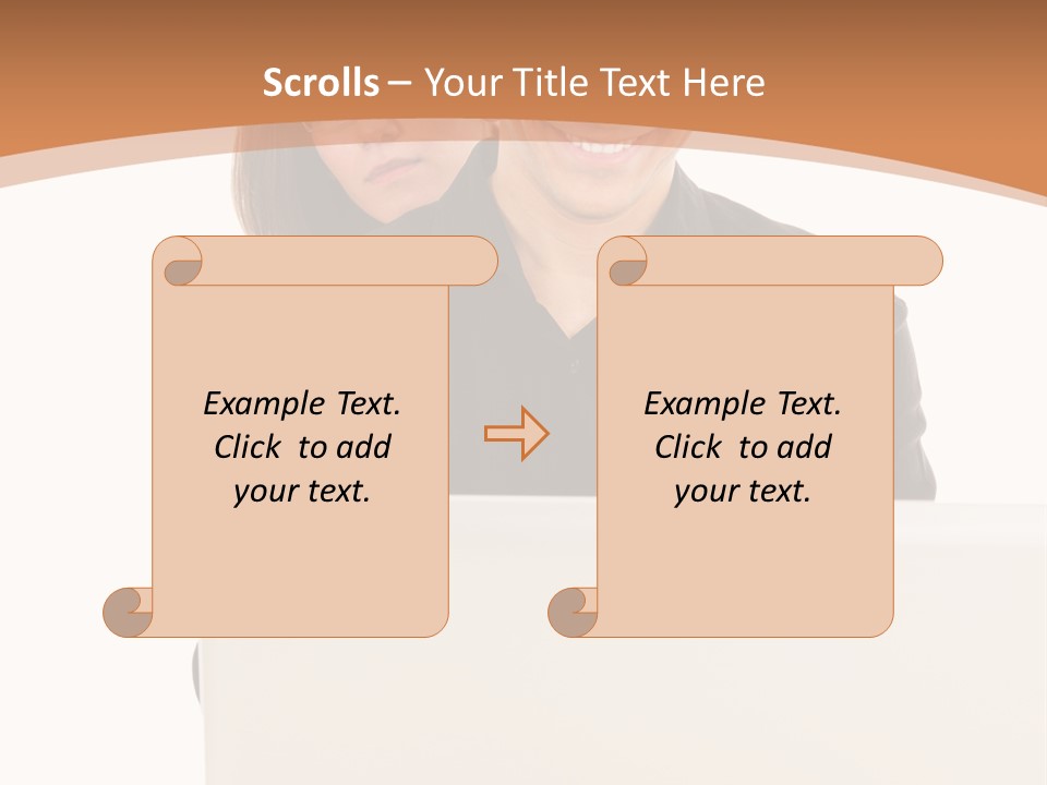 A Man And Woman Looking At A Laptop Computer PowerPoint Template