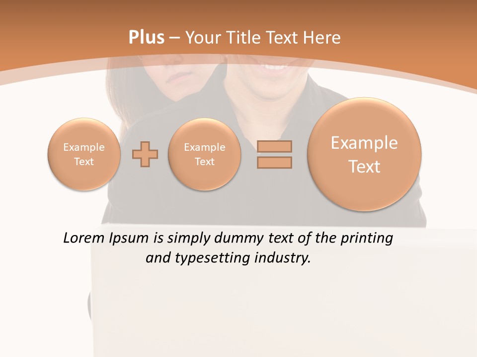 A Man And Woman Looking At A Laptop Computer PowerPoint Template