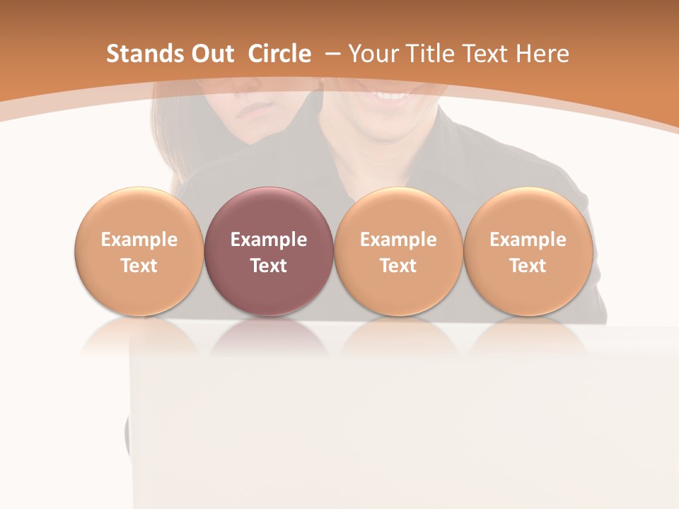 A Man And Woman Looking At A Laptop Computer PowerPoint Template