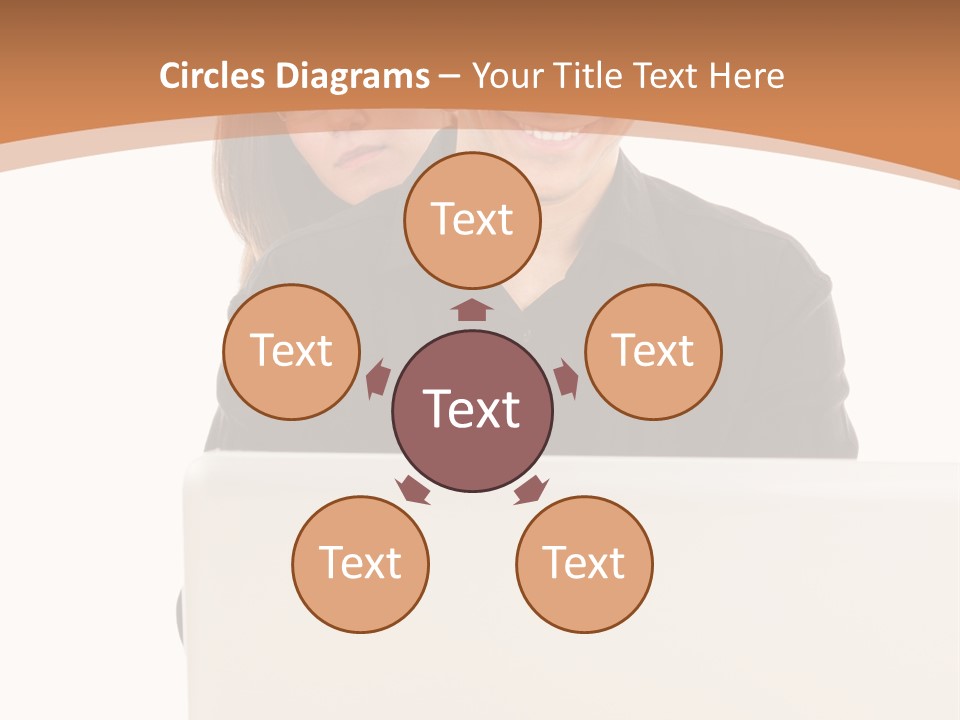 A Man And Woman Looking At A Laptop Computer PowerPoint Template