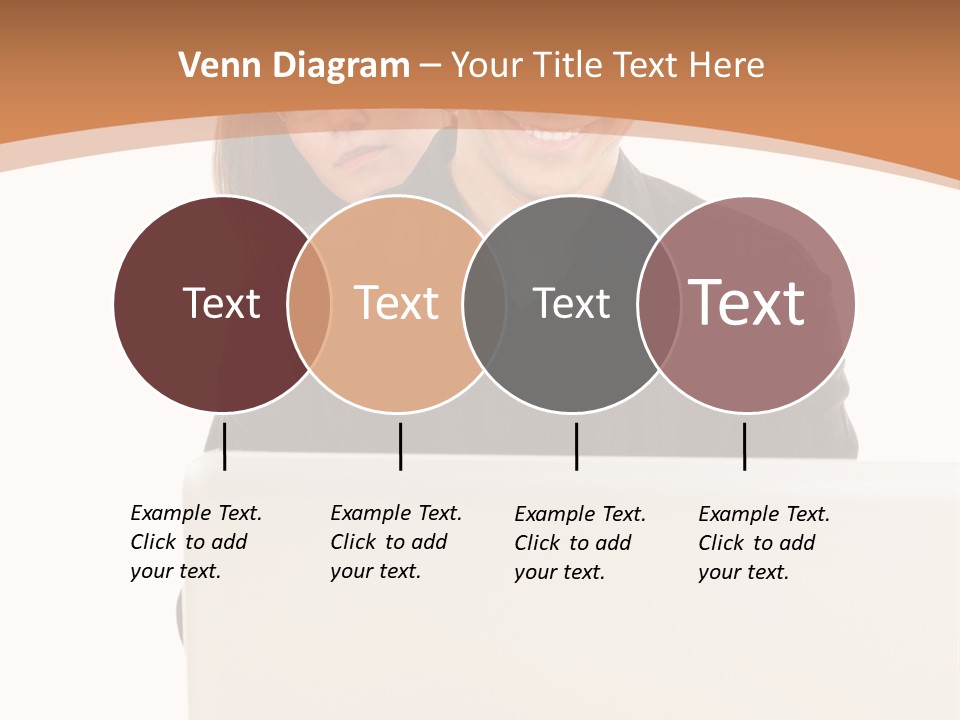 A Man And Woman Looking At A Laptop Computer PowerPoint Template