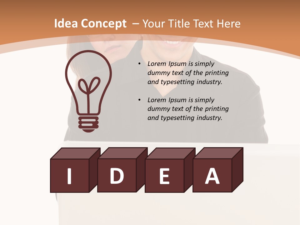 A Man And Woman Looking At A Laptop Computer PowerPoint Template