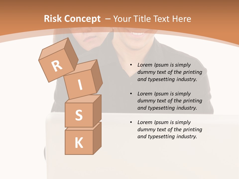 A Man And Woman Looking At A Laptop Computer PowerPoint Template
