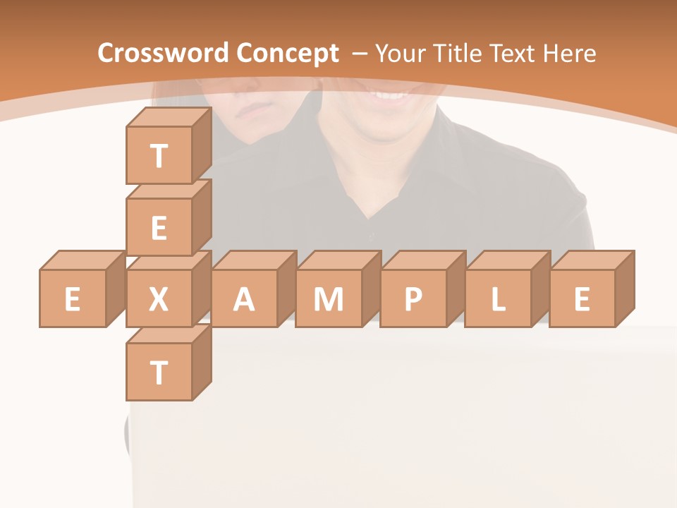 A Man And Woman Looking At A Laptop Computer PowerPoint Template