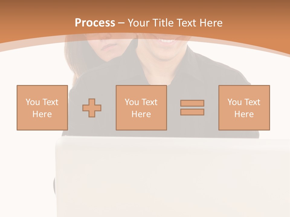 A Man And Woman Looking At A Laptop Computer PowerPoint Template