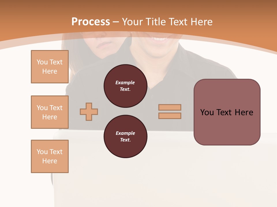 A Man And Woman Looking At A Laptop Computer PowerPoint Template