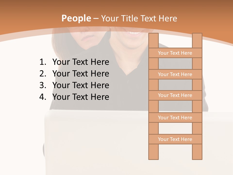 A Man And Woman Looking At A Laptop Computer PowerPoint Template