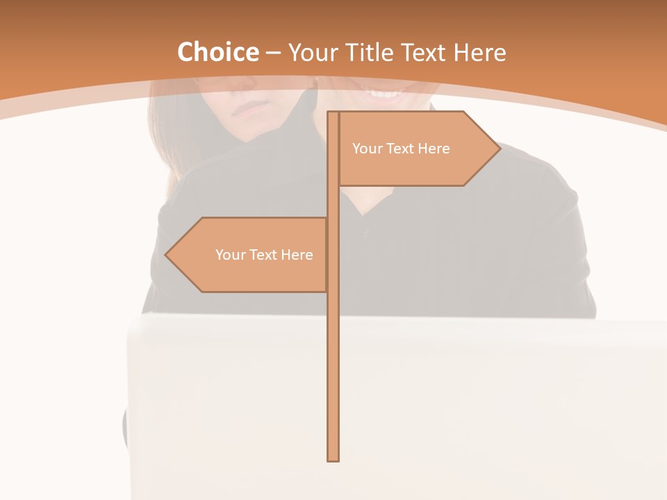A Man And Woman Looking At A Laptop Computer PowerPoint Template