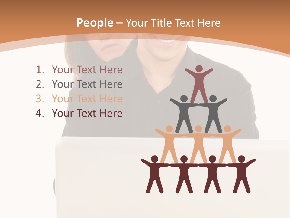 A Man And Woman Looking At A Laptop Computer PowerPoint Template