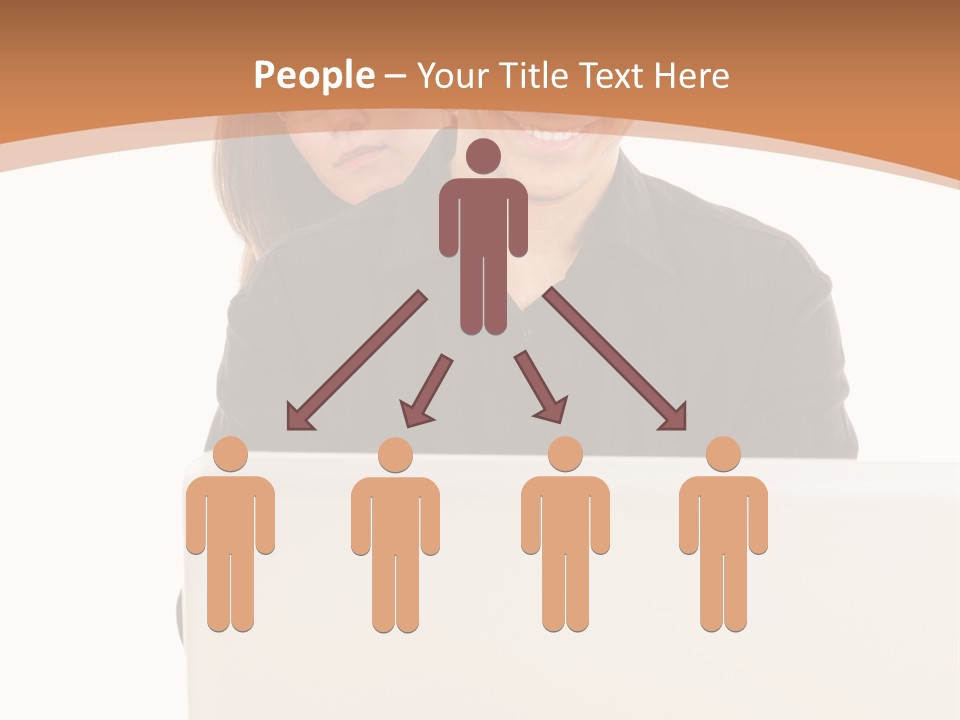 A Man And Woman Looking At A Laptop Computer PowerPoint Template