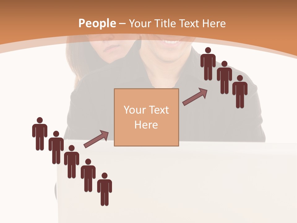 A Man And Woman Looking At A Laptop Computer PowerPoint Template