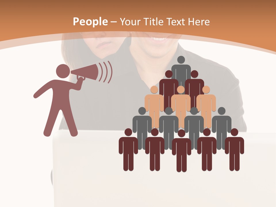 A Man And Woman Looking At A Laptop Computer PowerPoint Template