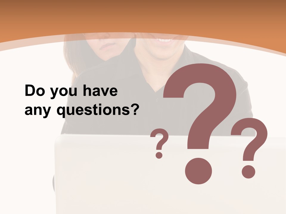 A Man And Woman Looking At A Laptop Computer PowerPoint Template