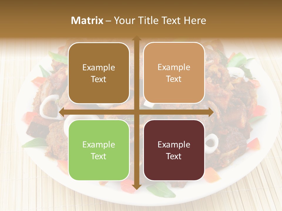 A White Plate Topped With Meat And Vegetables PowerPoint Template