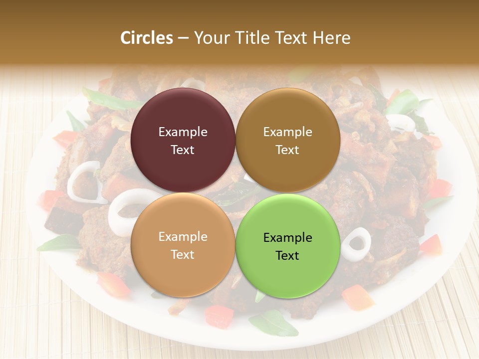 A White Plate Topped With Meat And Vegetables PowerPoint Template