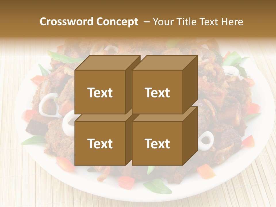 A White Plate Topped With Meat And Vegetables PowerPoint Template