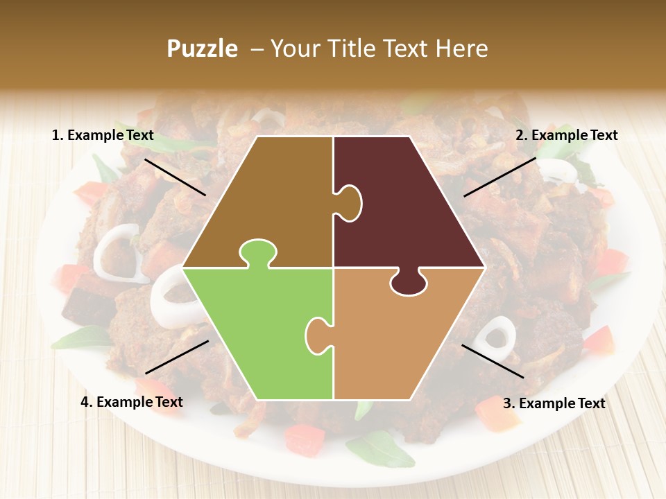 A White Plate Topped With Meat And Vegetables PowerPoint Template