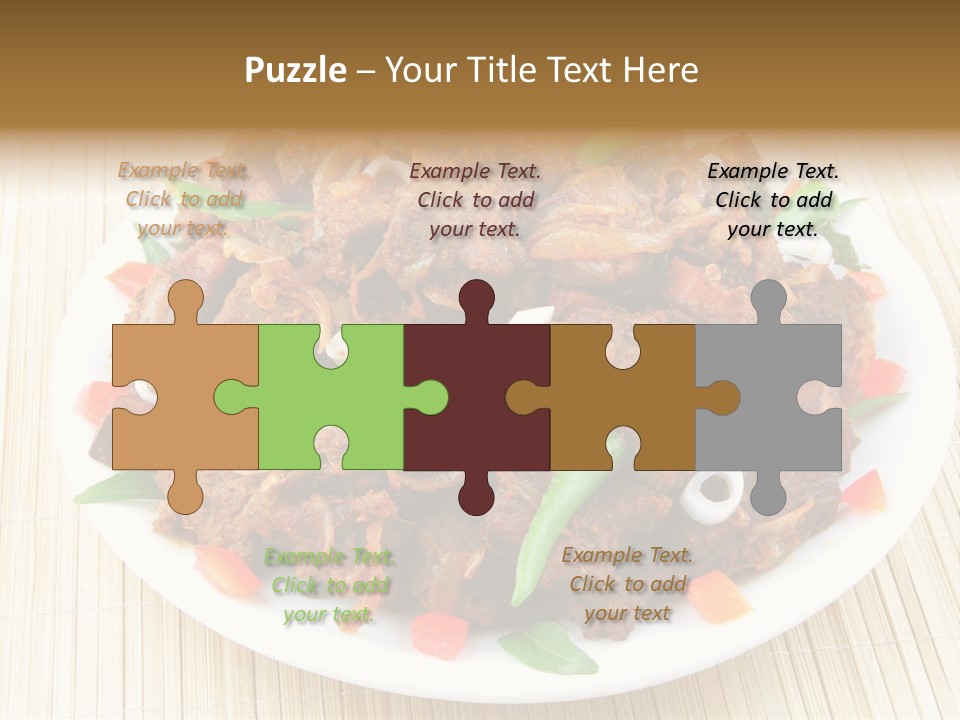 A White Plate Topped With Meat And Vegetables PowerPoint Template