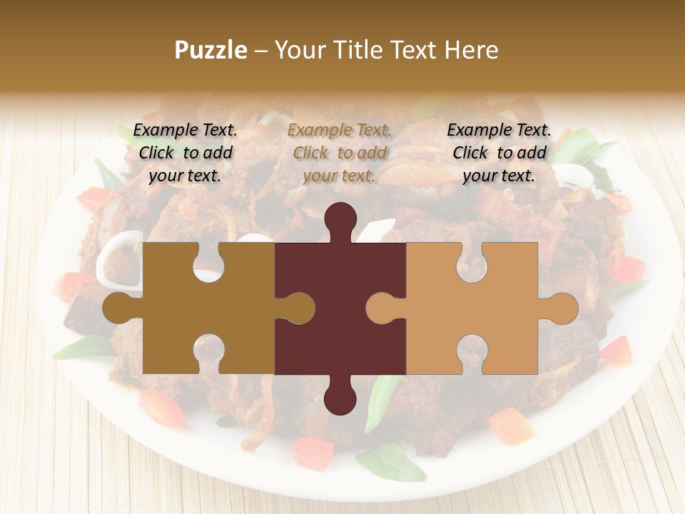 A White Plate Topped With Meat And Vegetables PowerPoint Template