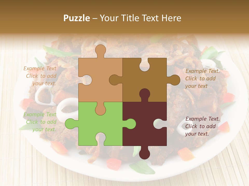 A White Plate Topped With Meat And Vegetables PowerPoint Template