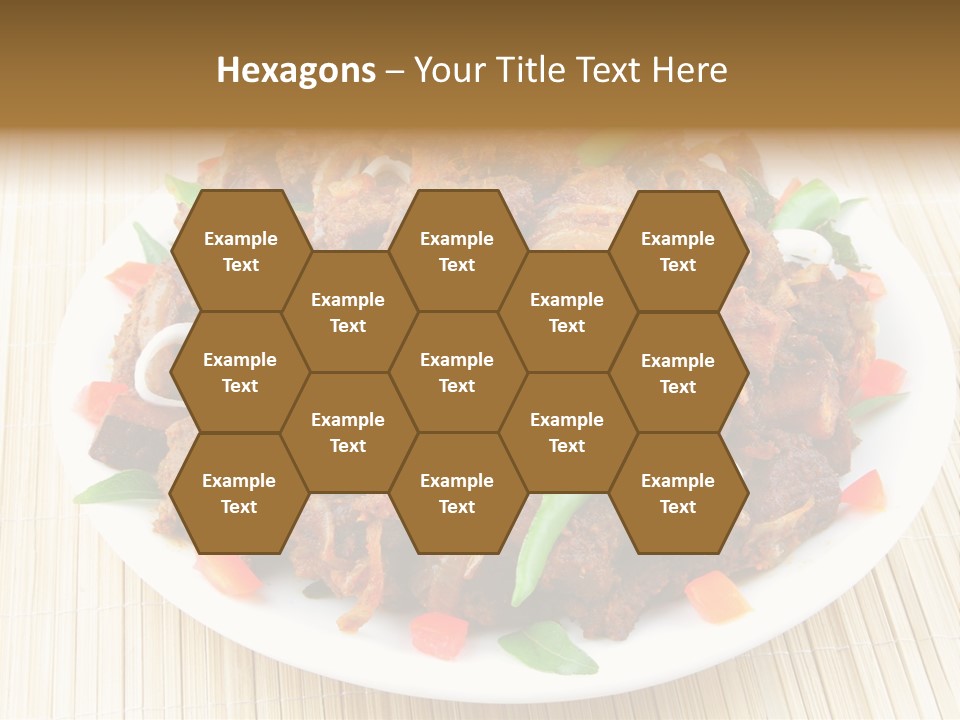 A White Plate Topped With Meat And Vegetables PowerPoint Template