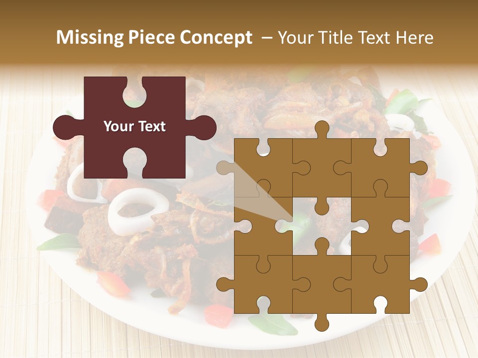 A White Plate Topped With Meat And Vegetables PowerPoint Template